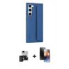 MARSİLYAN™- Galaxy S24 Kılıf Vadi Asil Serisi - Siyah 3D Antistatik Mat Seramik Nano Ekran Koruyucu + PVD Metal Kamera Lens - SH