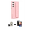 MARSİLYAN™- Galaxy S24 Kılıf Vadi Asil Serisi - Siyah 3D Antistatik Mat Seramik Nano Ekran Koruyucu + Bilvis Titan Kamera Lens - SH
