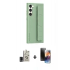 MARSİLYAN™- Galaxy S24 Kılıf Vadi Asil Serisi - Siyah 3D Antistatik Mat Seramik Nano Ekran Koruyucu + Bilvis Titan Kamera Lens - SH