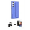 MARSİLYAN™- Galaxy S24 Kılıf Vadi Asil Serisi - Siyah 3D Antistatik Mat Seramik Nano Ekran Koruyucu + PVD Metal Kamera Lens - SH
