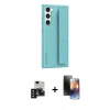 MARSİLYAN™- Galaxy S24 Kılıf Vadi Asil Serisi - Siyah 3D Antistatik Mat Seramik Nano Ekran Koruyucu + PVD Metal Kamera Lens - SH