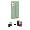 MARSİLYAN™- Galaxy S24 Kılıf Vadi Asil Serisi - Siyah 3D Antistatik Mat Seramik Nano Ekran Koruyucu + PVD Metal Kamera Lens - SH