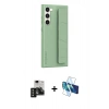 MARSİLYAN™- Galaxy S24 Kılıf Vadi Asil Serisi - Siyah 3D Antistatik Seramik Nano Ekran Koruyucu + PVD Metal Kamera Lens - SH