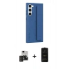 MARSİLYAN™- Galaxy S24 Kılıf Vadi Asil Serisi - Siyah 6D Antistatik Mat Seramik Hayalet Nano Ekran Koruyucu + PVD Metal Kamera Lens - TNGI