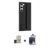 MARSİLYAN™- Galaxy S24 Kılıf Vadi Asil Serisi - Siyah Vanessa Magic Cam + Bilvis Titan Kamera Lens - GD