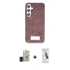 MARSİLYAN™- Galaxy S24 Kılıf Vadi Klasik Serisi - Şeffaf Pasifik Cam Ekran Koruyucu + Bilvis Titan Kamera Lens - SH