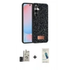 MARSİLYAN™- Galaxy S24 Kılıf Vadi Klasik Serisi - Şeffaf Pasifik Cam Ekran Koruyucu + Bilvis Titan Kamera Lens - SH