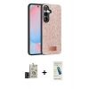 MARSİLYAN™- Galaxy S24 Kılıf Vadi Klasik Serisi - Şeffaf Pasifik Cam Ekran Koruyucu + Bilvis Titan Kamera Lens - SH