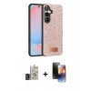 MARSİLYAN™- Galaxy S24 Kılıf Vadi Klasik Serisi - Siyah 3D Antistatik Mat Seramik Nano Ekran Koruyucu + Bilvis Titan Kamera Lens - DNMR