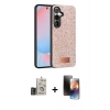 MARSİLYAN™- Galaxy S24 Kılıf Vadi Klasik Serisi - Siyah 3D Antistatik Mat Seramik Nano Ekran Koruyucu + Bilvis Titan Kamera Lens - GD