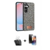 MARSİLYAN™- Galaxy S24 Kılıf Vadi Klasik Serisi - Siyah 3D Antistatik Mat Seramik Nano Ekran Koruyucu + Kamera Lens Koruma Cam - SF