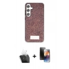 MARSİLYAN™- Galaxy S24 Kılıf Vadi Klasik Serisi - Siyah 3D Antistatik Mat Seramik Nano Ekran Koruyucu + Kamera Lens Koruma Cam - SF