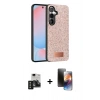 MARSİLYAN™- Galaxy S24 Kılıf Vadi Klasik Serisi - Siyah 3D Antistatik Mat Seramik Nano Ekran Koruyucu + PVD Metal Kamera Lens - SH