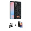 MARSİLYAN™- Galaxy S24 Kılıf Vadi Klasik Serisi - Siyah 3D Antistatik Mat Seramik Nano Ekran Koruyucu + PVD Metal Kamera Lens - SH