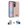 MARSİLYAN™- Galaxy S24 Kılıf Vadi Klasik Serisi - Siyah 3D Antistatik Seramik Nano Ekran Koruyucu + Bilvis Titan Kamera Lens - TMGI