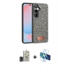 MARSİLYAN™- Galaxy S24 Kılıf Vadi Klasik Serisi - Siyah 3D Antistatik Seramik Nano Ekran Koruyucu + Bilvis Titan Kamera Lens - DNMR