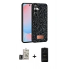MARSİLYAN™- Galaxy S24 Kılıf Vadi Klasik Serisi - Siyah 6D Antistatik Mat Seramik Hayalet Nano Ekran Koruyucu + Bilvis Titan Kamera Lens - GD