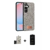 MARSİLYAN™- Galaxy S24 Kılıf Vadi Klasik Serisi - Siyah 6D Antistatik Mat Seramik Hayalet Nano Ekran Koruyucu + Bilvis Titan Kamera Lens - SH