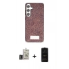 MARSİLYAN™- Galaxy S24 Kılıf Vadi Klasik Serisi - Siyah 6D Antistatik Mat Seramik Hayalet Nano Ekran Koruyucu + Bilvis Titan Kamera Lens - GD