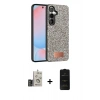 MARSİLYAN™- Galaxy S24 Kılıf Vadi Klasik Serisi - Siyah 6D Antistatik Mat Seramik Hayalet Nano Ekran Koruyucu + Bilvis Titan Kamera Lens - GD