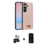 MARSİLYAN™- Galaxy S24 Kılıf Vadi Klasik Serisi - Siyah 6D Antistatik Mat Seramik Hayalet Nano Ekran Koruyucu + PVD Metal Kamera Lens - SH