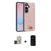 MARSİLYAN™- Galaxy S24 Kılıf Vadi Klasik Serisi - Siyah 6D Antistatik Mat Seramik Hayalet Nano Ekran Koruyucu + Bilvis Titan Kamera Lens - GD