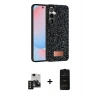 MARSİLYAN™- Galaxy S24 Kılıf Vadi Klasik Serisi - Siyah 6D Antistatik Mat Seramik Hayalet Nano Ekran Koruyucu + PVD Metal Kamera Lens - SH