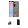 MARSİLYAN™- Galaxy S24 Kılıf Vadi Klasik Serisi - Siyah 6D Antistatik Mat Seramik Hayalet Nano Ekran Koruyucu + PVD Metal Kamera Lens - SH