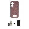 MARSİLYAN™- Galaxy S24 Kılıf Vadi Klasik Serisi - Siyah 6D Antistatik Mat Seramik Hayalet Nano Ekran Koruyucu + Bilvis Titan Kamera Lens - SH