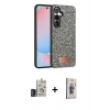 MARSİLYAN™- Galaxy S24 Kılıf Vadi Klasik Serisi - Siyah Bilvis 3D Cam Ekran Koruyucu + Bilvis Titan Kamera Lens - DNMR