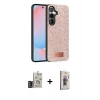 MARSİLYAN™- Galaxy S24 Kılıf Vadi Klasik Serisi - Siyah Bilvis 3D Cam Ekran Koruyucu + Bilvis Titan Kamera Lens - DNMR