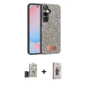 MARSİLYAN™- Galaxy S24 Kılıf Vadi Klasik Serisi - Siyah Bilvis 3D Cam Ekran Koruyucu + Bilvis Titan Kamera Lens - DNMR