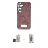 MARSİLYAN™- Galaxy S24 Kılıf Vadi Klasik Serisi - Siyah Bilvis 3D Cam Ekran Koruyucu + Bilvis Titan Kamera Lens - DNMR