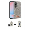 MARSİLYAN™- Galaxy S24 Kılıf Vadi Klasik Serisi - Siyah Bilvis Hayalet Cam Ekran Koruyucu + Bilvis Titan Kamera Lens - DNMR