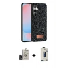 MARSİLYAN™- Galaxy S24 Kılıf Vadi Klasik Serisi - Siyah Bilvis Hayalet Cam Ekran Koruyucu + Bilvis Titan Kamera Lens - DNMR