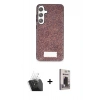 MARSİLYAN™- Galaxy S24 Kılıf Vadi Klasik Serisi - Siyah Bilvis Hayalet Cam Ekran Koruyucu + Kamera Lens Koruma Cam - SF