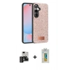 MARSİLYAN™- Galaxy S24 Kılıf Vadi Klasik Serisi - Siyah Polymer Nano Ekran Koruyucu + PVD Metal Kamera Lens - DNMR