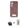 MARSİLYAN™- Galaxy S24 Kılıf Vadi Klasik Serisi - Siyah Polymer Nano Ekran Koruyucu + Kamera Lens Koruma Cam - SF
