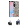 MARSİLYAN™- Galaxy S24 Kılıf Vadi Klasik Serisi - Siyah Vanessa Magic Cam + Kamera Lens Koruma Cam - SF