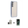 MARSİLYAN™- Galaxy S24 Kılıf Vadi Minimal - Şeffaf 360 Full Body Arka Koruyucu + Bilvis Titan Kamera Lens - GD