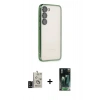 MARSİLYAN™- Galaxy S24 Kılıf Vadi Minimal - Şeffaf 360 Full Body Arka Koruyucu + Bilvis Titan Kamera Lens - SH