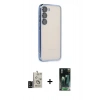 MARSİLYAN™- Galaxy S24 Kılıf Vadi Minimal - Şeffaf 360 Full Body Arka Koruyucu + Bilvis Titan Kamera Lens - SH