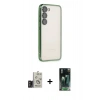 MARSİLYAN™- Galaxy S24 Kılıf Vadi Minimal - Şeffaf 360 Full Body Arka Koruyucu + Bilvis Titan Kamera Lens - TMGI