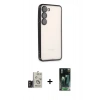MARSİLYAN™- Galaxy S24 Kılıf Vadi Minimal - Şeffaf 360 Full Body Arka Koruyucu + Bilvis Titan Kamera Lens - TMGI