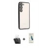 MARSİLYAN™- Galaxy S24 Kılıf Vadi Minimal - Şeffaf Pasifik Cam Ekran Koruyucu + Şeffaf Kamera Lens Koruma Cam