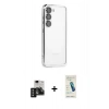 MARSİLYAN™- Galaxy S24 Kılıf Vadi Minimal - Şeffaf Pasifik Cam Ekran Koruyucu + PVD Metal Kamera Lens - SH