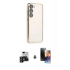 MARSİLYAN™- Galaxy S24 Kılıf Vadi Minimal - Siyah 3D Antistatik Mat Seramik Nano Ekran Koruyucu + PVD Metal Kamera Lens - TNGI