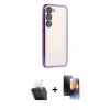 MARSİLYAN™- Galaxy S24 Kılıf Vadi Minimal - Siyah 3D Antistatik Mat Seramik Nano Ekran Koruyucu + Kamera Lens Koruma Cam - SF