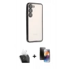 MARSİLYAN™- Galaxy S24 Kılıf Vadi Minimal - Siyah 3D Antistatik Mat Seramik Nano Ekran Koruyucu + Kamera Lens Koruma Cam - SF