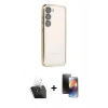 MARSİLYAN™- Galaxy S24 Kılıf Vadi Minimal - Siyah 3D Antistatik Mat Seramik Nano Ekran Koruyucu + Kamera Lens Koruma Cam - SF